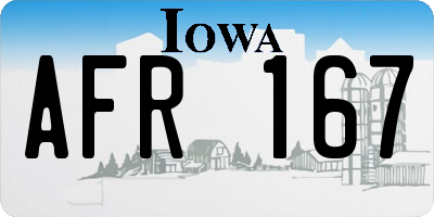 IA license plate AFR167