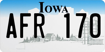 IA license plate AFR170