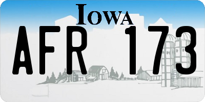 IA license plate AFR173