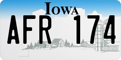 IA license plate AFR174