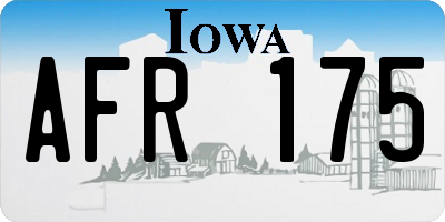 IA license plate AFR175