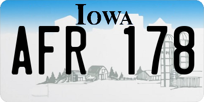 IA license plate AFR178