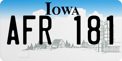 IA license plate AFR181