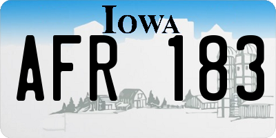 IA license plate AFR183