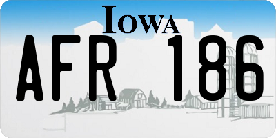 IA license plate AFR186