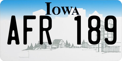 IA license plate AFR189