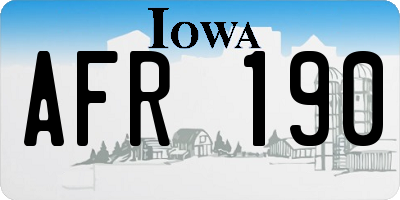 IA license plate AFR190