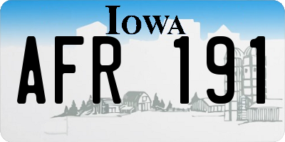 IA license plate AFR191
