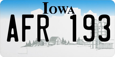 IA license plate AFR193