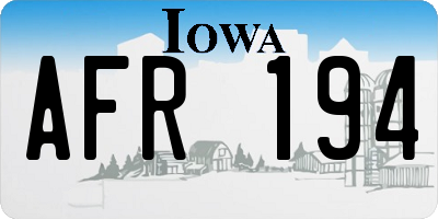 IA license plate AFR194