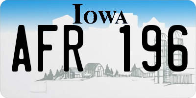 IA license plate AFR196
