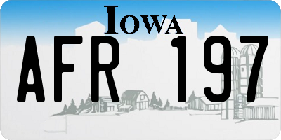IA license plate AFR197