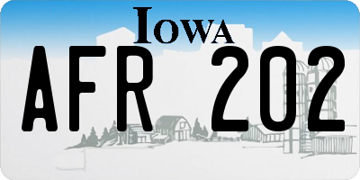 IA license plate AFR202