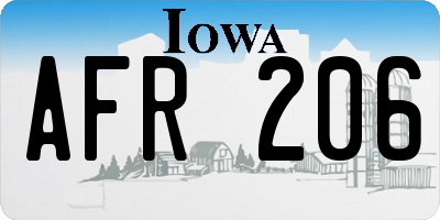 IA license plate AFR206