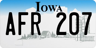 IA license plate AFR207
