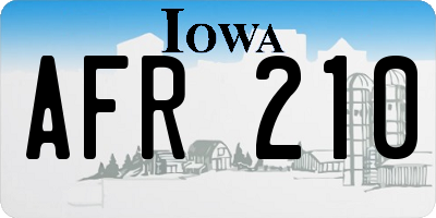 IA license plate AFR210