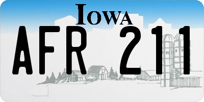 IA license plate AFR211