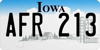 IA license plate AFR213