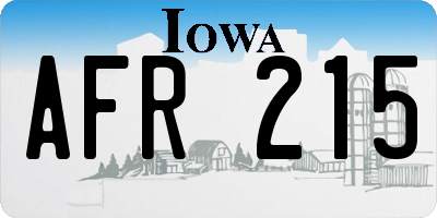 IA license plate AFR215