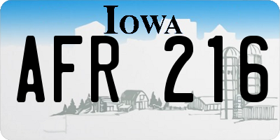 IA license plate AFR216
