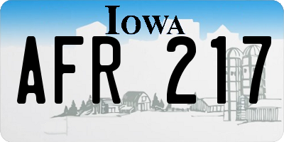 IA license plate AFR217