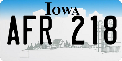 IA license plate AFR218