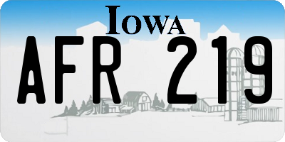 IA license plate AFR219