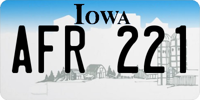 IA license plate AFR221