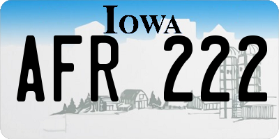 IA license plate AFR222