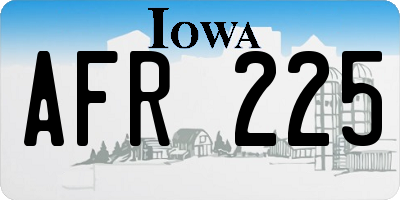 IA license plate AFR225