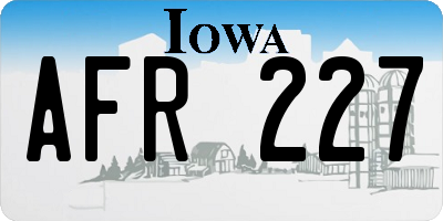 IA license plate AFR227