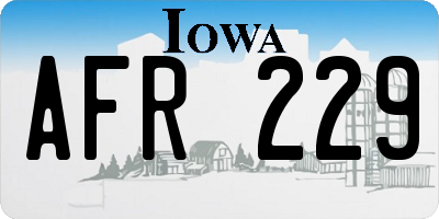 IA license plate AFR229