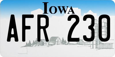 IA license plate AFR230