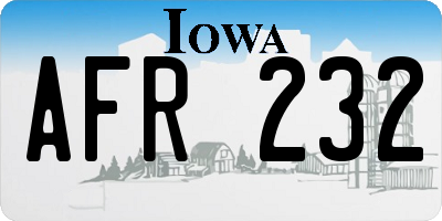 IA license plate AFR232
