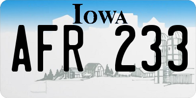 IA license plate AFR233
