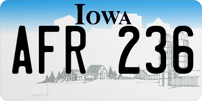 IA license plate AFR236