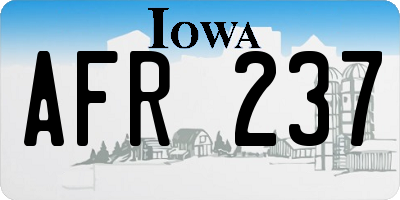 IA license plate AFR237