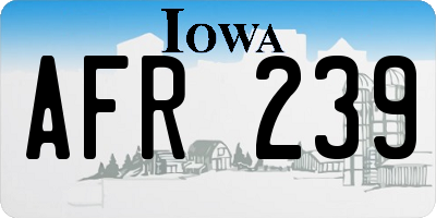 IA license plate AFR239