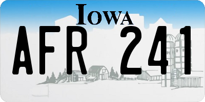 IA license plate AFR241