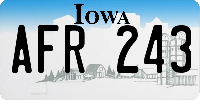 IA license plate AFR243