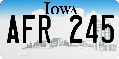 IA license plate AFR245