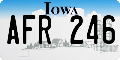 IA license plate AFR246