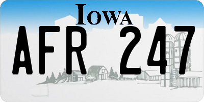 IA license plate AFR247