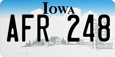 IA license plate AFR248