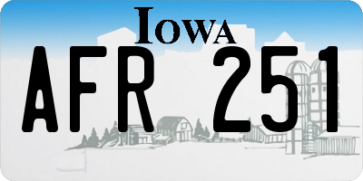 IA license plate AFR251