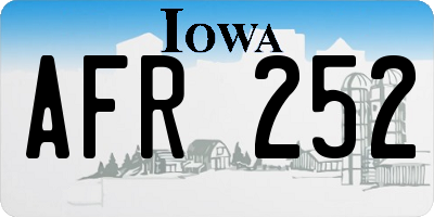 IA license plate AFR252