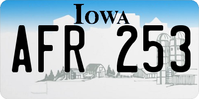 IA license plate AFR253