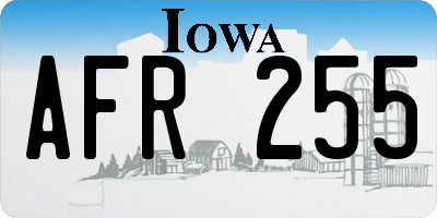 IA license plate AFR255