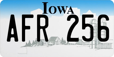 IA license plate AFR256