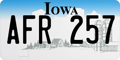 IA license plate AFR257